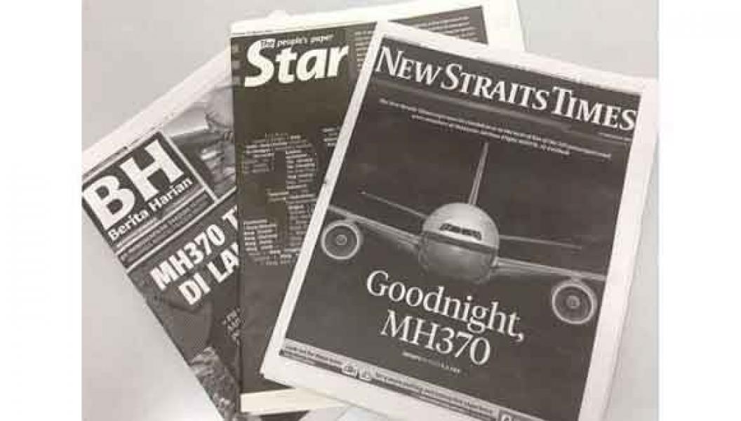 Ungkap Duka Cita, Koran Malaysia Gunakan Warna Hitam