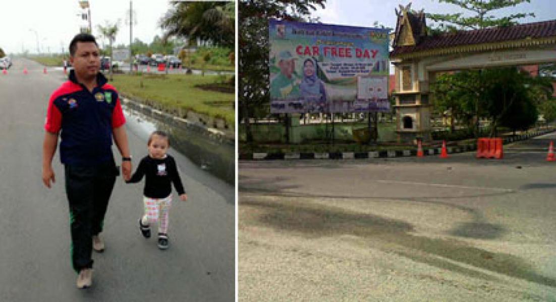 Masyarakat Pangkalan Kerinci Antusias dengan Car Free Day Perdana
