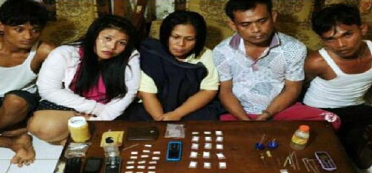 Polres Bengkalis Ringkus 5 Tersangka Pengedar Shabu 