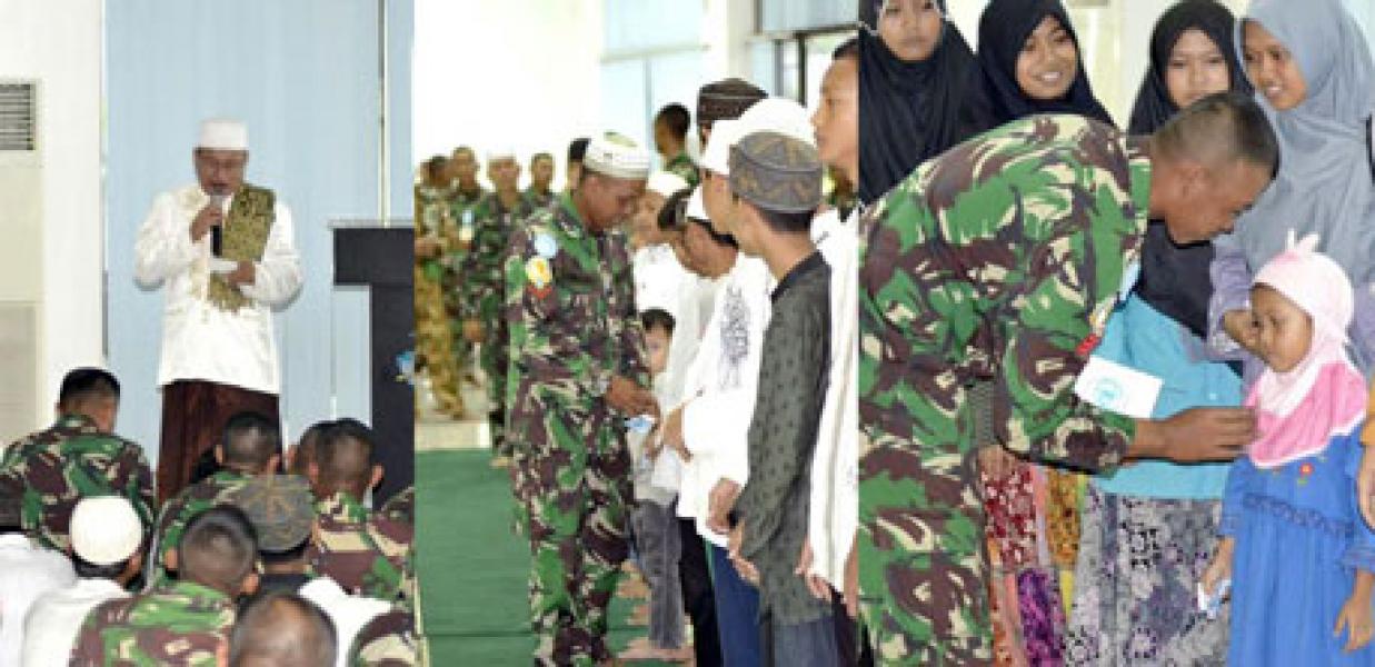 800 Personel Kontingen Garuda Doa Bersama Anak Yatim Piatu