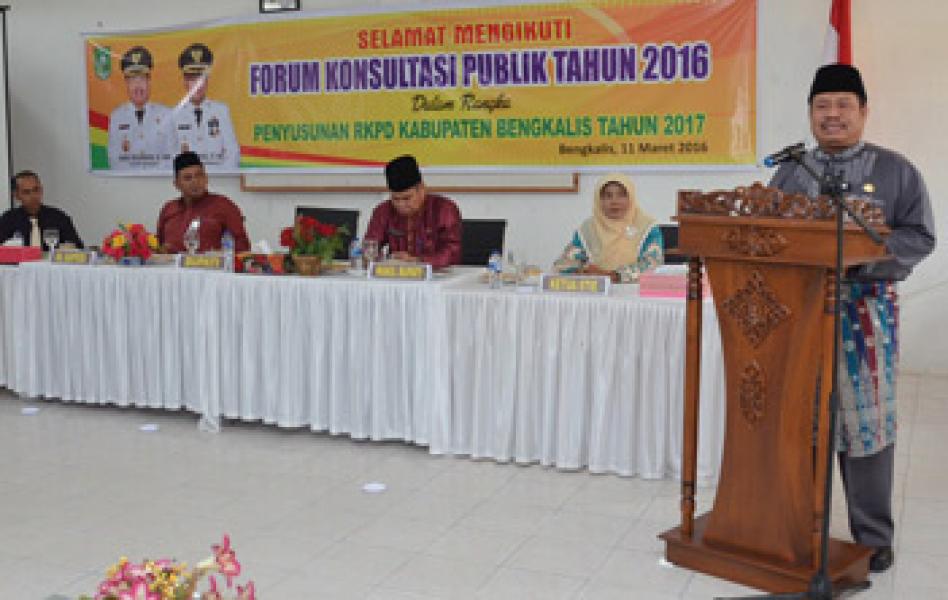 Bupati Bengkalis Buka Forum Konsultasi Publik tahun 2016