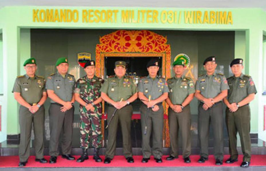 Danrem 031/Wirabima Sambut Kunjungan Danpussenkav Kodiklat