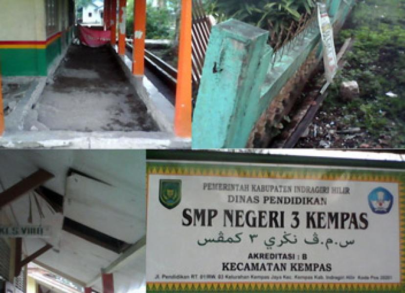 Gedung SMPN 3 Kempas Jaya Rusak Parah, Aktivitas Belajar Terganggu