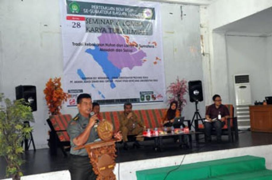 Kasrem 031/Wirabima Ajak Mahasiswa Berperan Dalam Menangani Karlahut