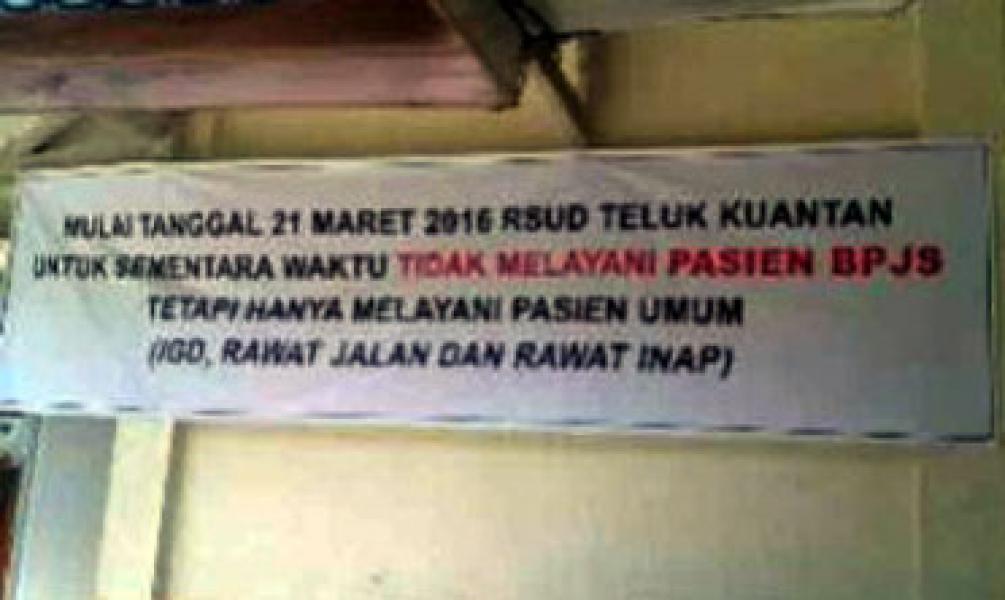 Kisruh RSUD Kuansing, Pasien BPJS Dirujuk ke Rengat dan Pekanbaru