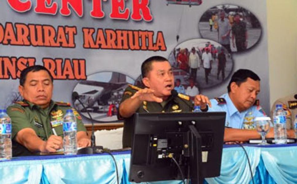Pangdam dan Satgas Bahas Kebutuhan Pencegahan Karlahut di Riau