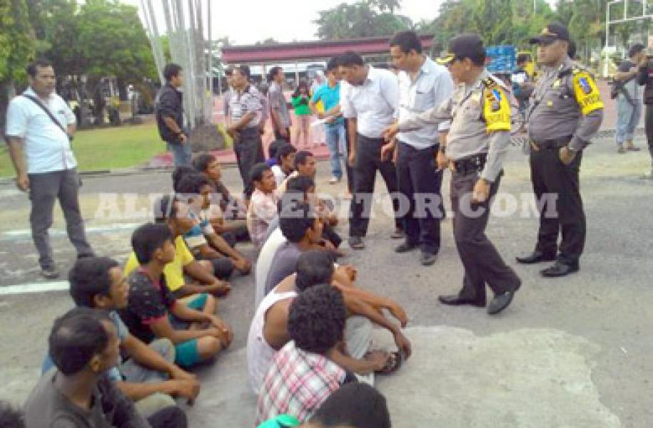 Polres Inhu Tetapkan 14 Tersangka Pelaku Kerusuhan di PT Rimba Lazuardi