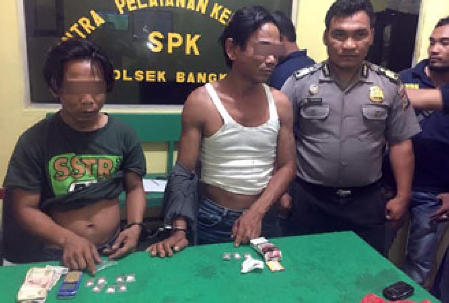 Polsek Bangko Ringkus 2 Pengedar Ganja Kering
