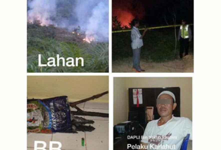 Polsek Peranap Amankan Pelaku Pembakaran Lahan