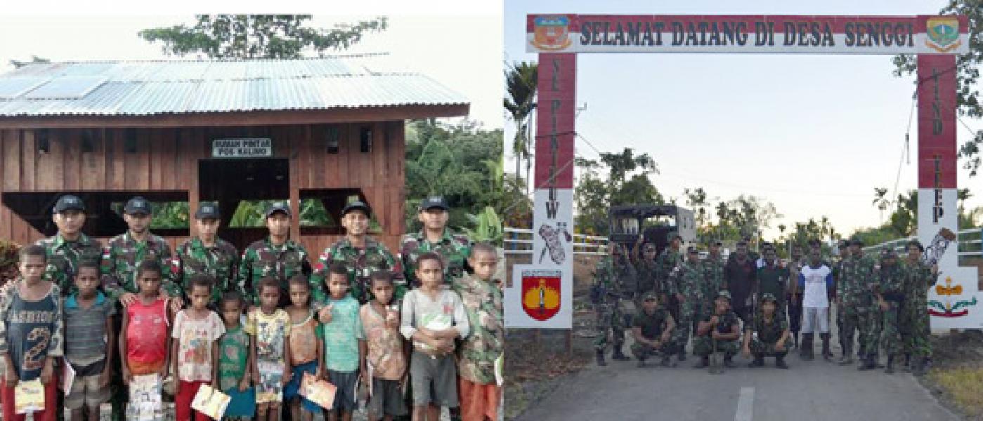 Prajurit Yonif 406/Candra Kusuma Dirikan Rumah Pintar di Perbatasan RI-PNG  