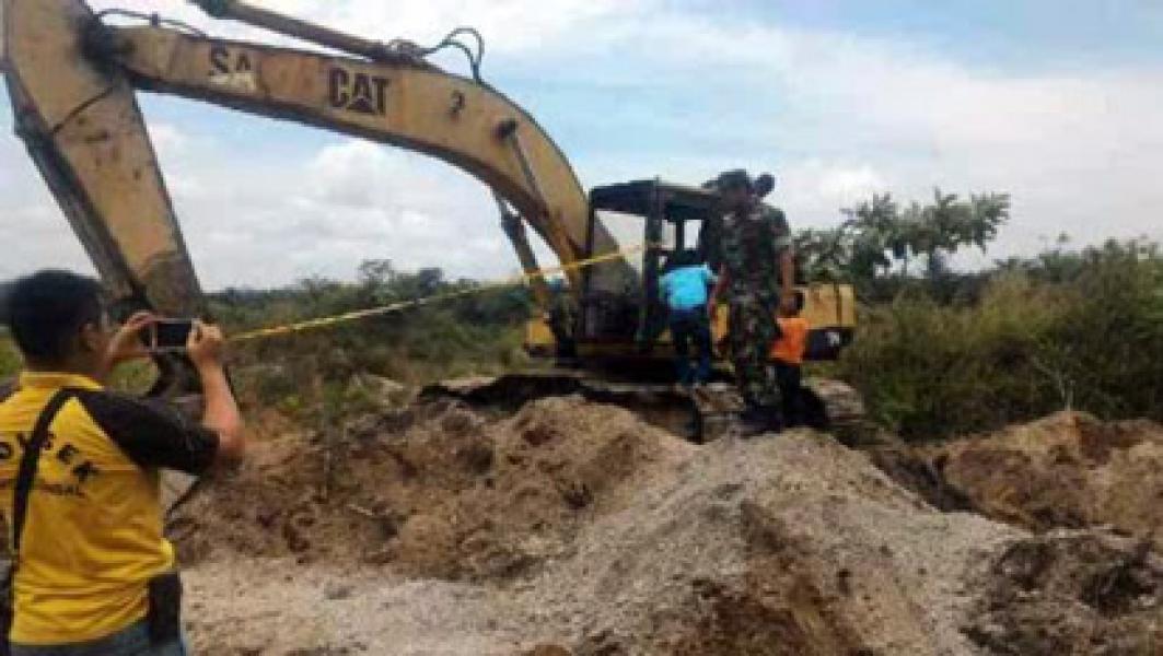 Tim Terpadu Kecamatan Batang Gangsal Tertibkan Aktifitas Penambang Sirtu Ilegal