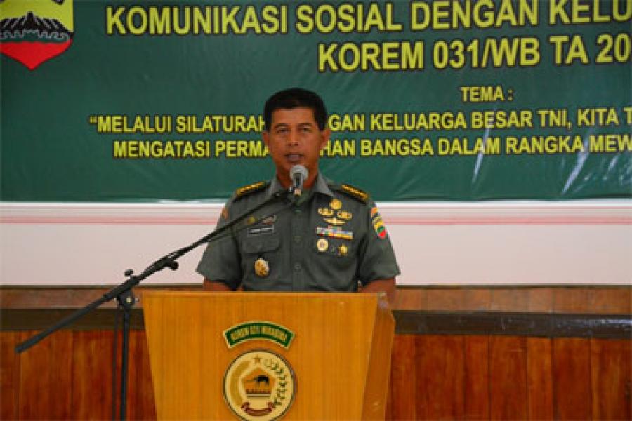 Danrem 031/Wb: Komsos Sebagai Wadah Untuk Berinteraksi Secara Harmonis 