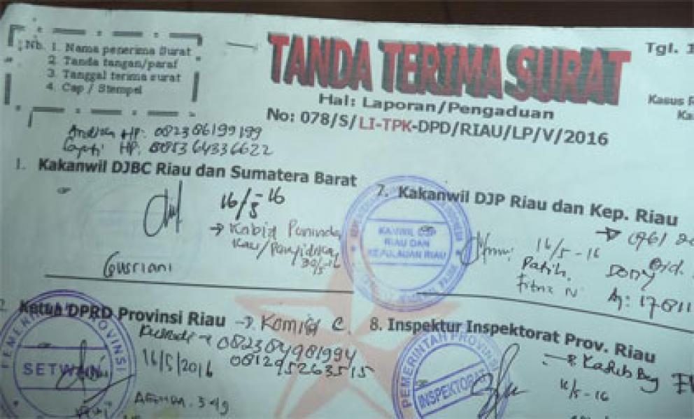 Laporan LI-TPK ke Kanwil DJBC Riau Sumbar Dipertanyakan