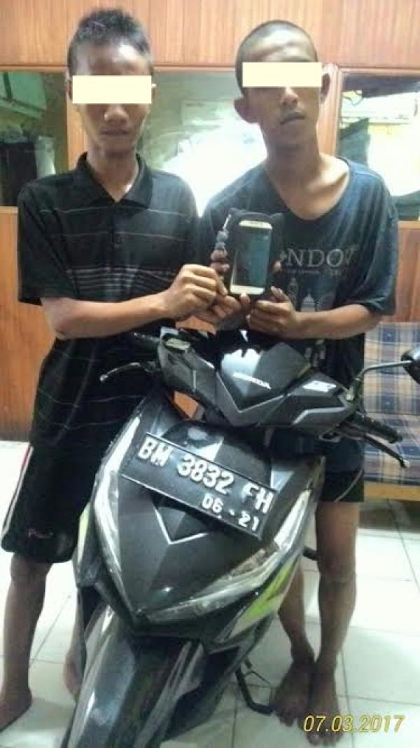 Polsek Bukit Raya Tangkap Dua Pelaku Jambret Tak Lama Usai Beraksi