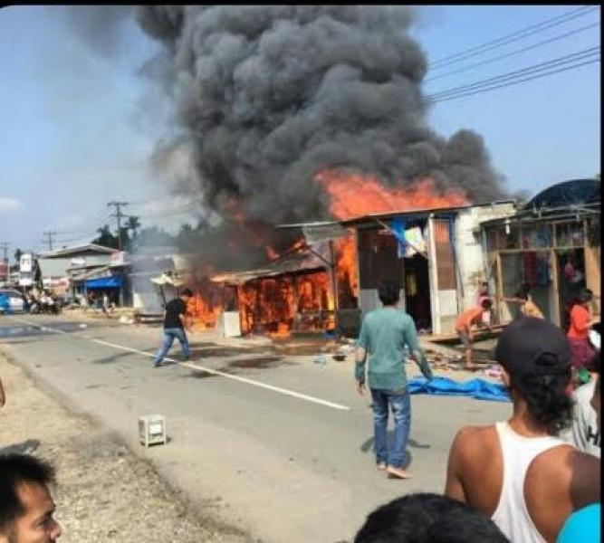 Tiga Rumah Kontrakan di Inhil Terbakar