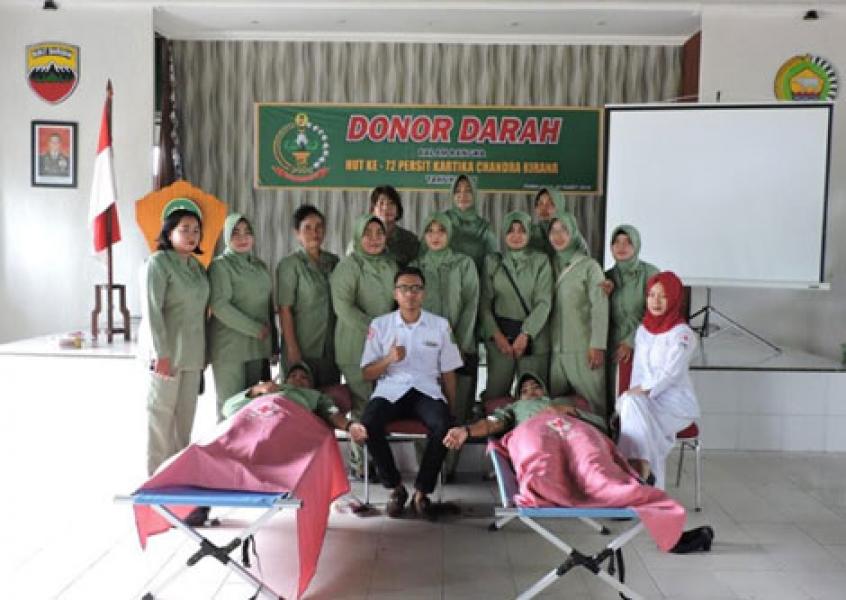 HUT Persit Ke-72, Kodim Inhil Gelar Donor Darah
