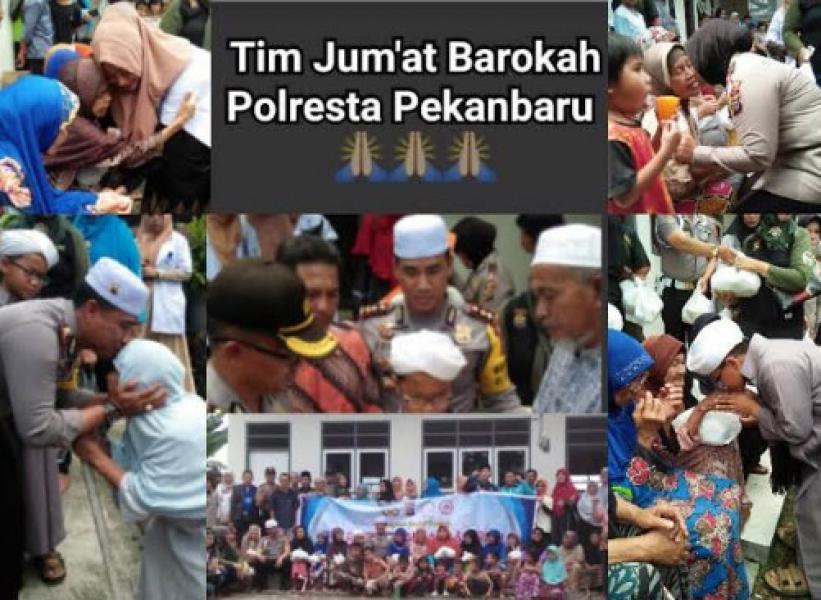 Jumat Barokah Polresta Pekanbaru Sambangi Warga Kurang Mampu di Rumbai Pesisir
