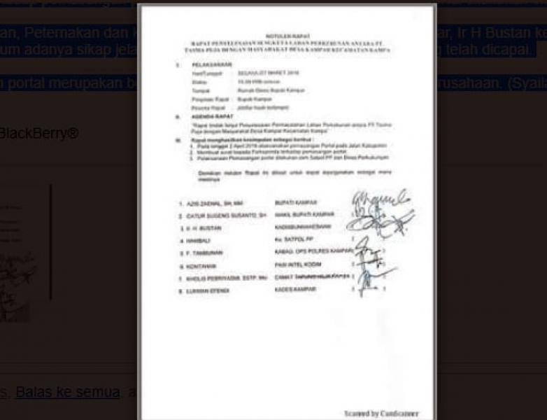 Pemkab Kampar Akan Portal Jalan Sei Tibun-Kebun Durian