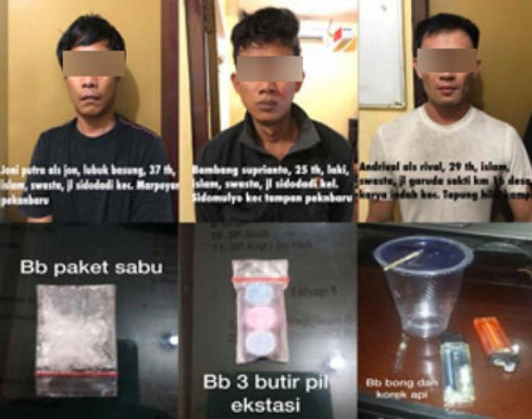 Simpan Sabu di Dasbord Mobil Curian, Tiga Pemuda Ditangkap Polsek Tampan
