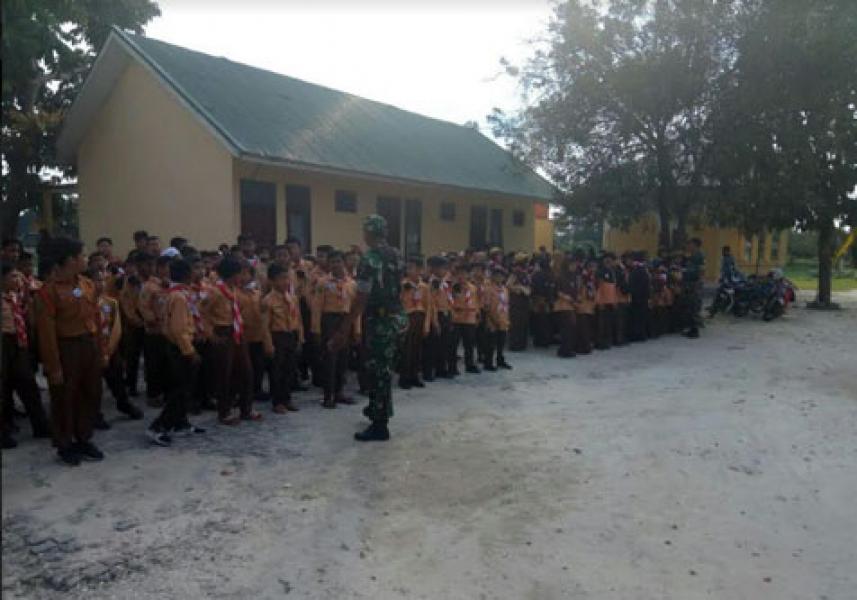 Wujudkan Disiplin Dan Tanggung Jawab Pelajar, Koramil 05/Sail Berikan Pelatihan