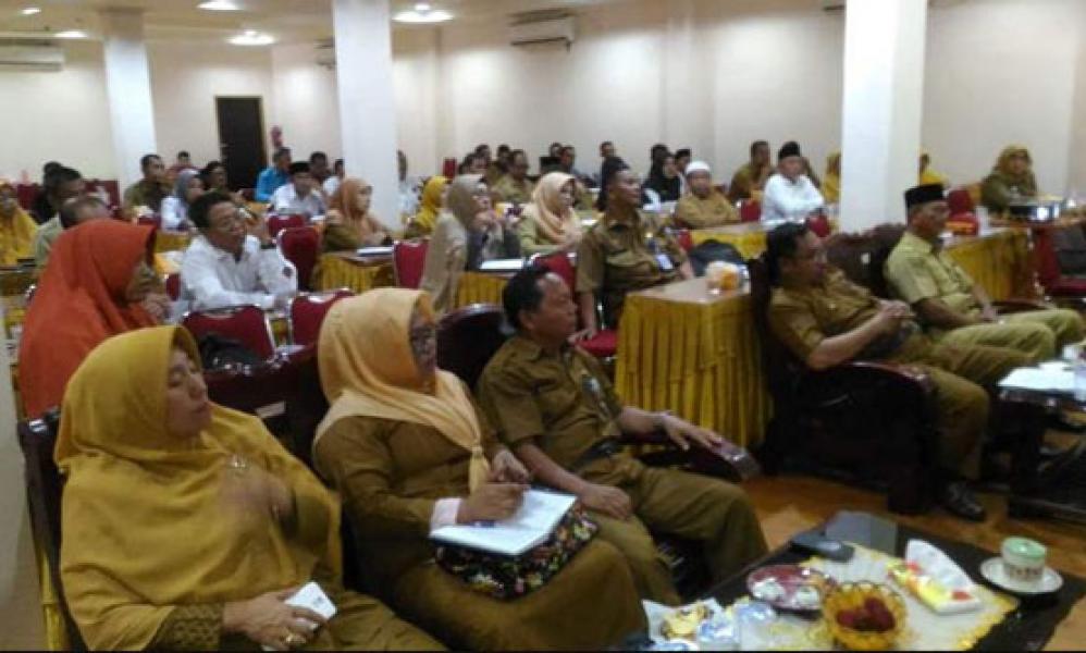 66 Kepsek SMP Sederajat dari 5 Kecamatan di Bengkalis Ikuti Sosialisasi Ujian Nasional