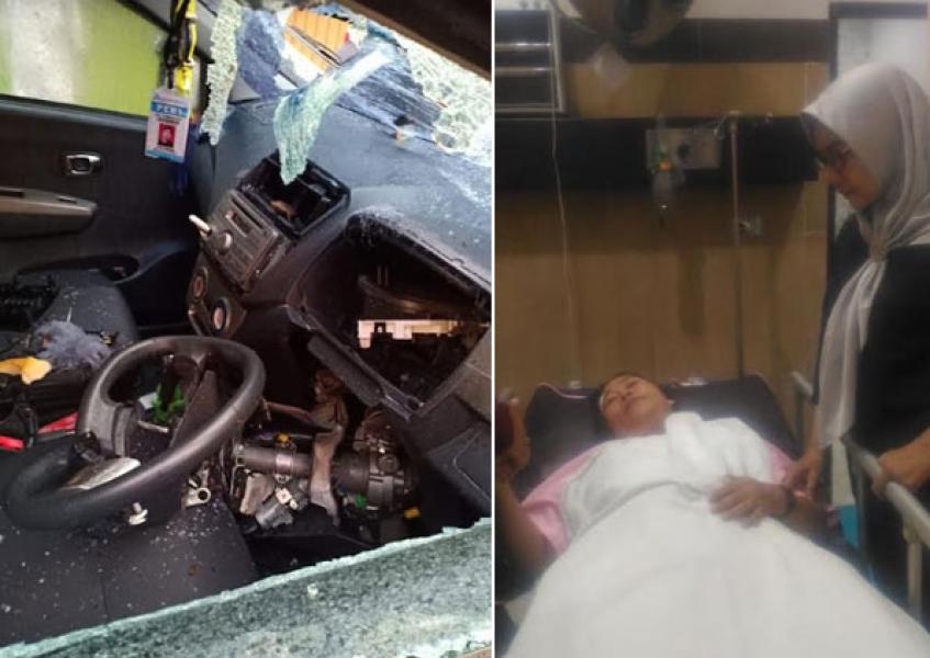 Angin Kencang, Material Bangunan Ruko Oxy Reflexi Timpa Mobil dan Pengendaranya