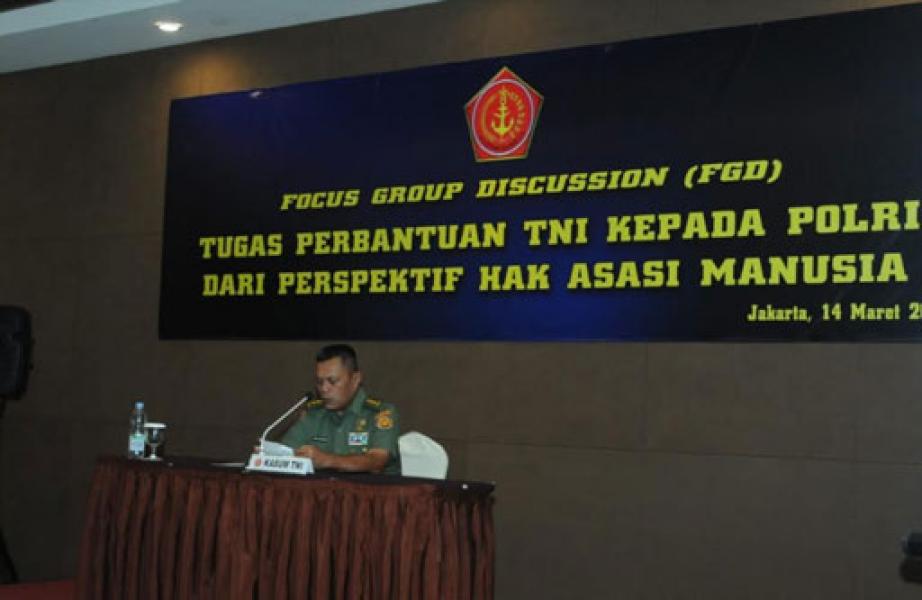 Mabes TNI Taja FGD �Tugas Perbantuan TNI kepada Polri dari Perspektif HAM�