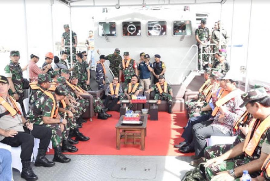 Panglima TNI Tinjau Latihan Koarmada I di Cilegon