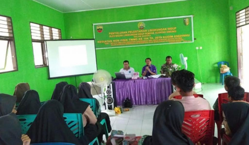 Penyuluhan Pelestarian Lingkungan Hidup TMMD Ke 104 Kodim 0302/Inhu