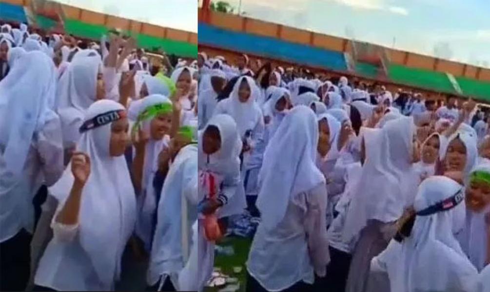 Tak Pantas! Santri Perempuan Berjoget Sambil Nyanyi Mars NU di Istighosah Kubro