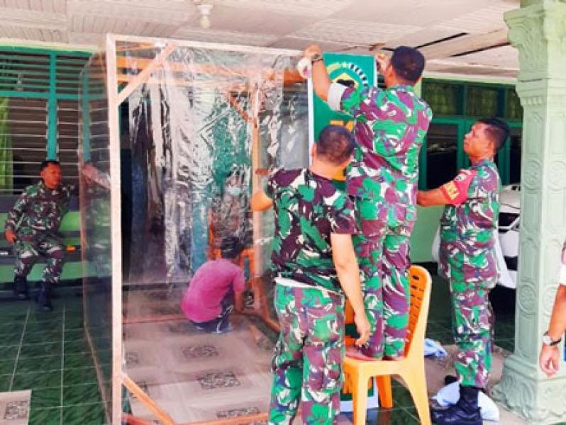 Catat!, Koramil 10 Kunto Darussalam Dirikan Ruang Sterilisasi Cegah Covid-19