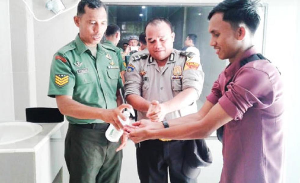 Ini Upaya TNI POLRI di Kecamatan Rambah Cegah Corona