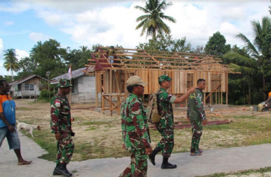Kasdim 1707/Merauke Tinjau Pembangunan TMMD Ke-107 di Kampung Epem