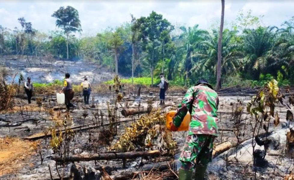 TNI POLRI Cek Lahan Yang Terpantau Dasboard Lancang Kuning