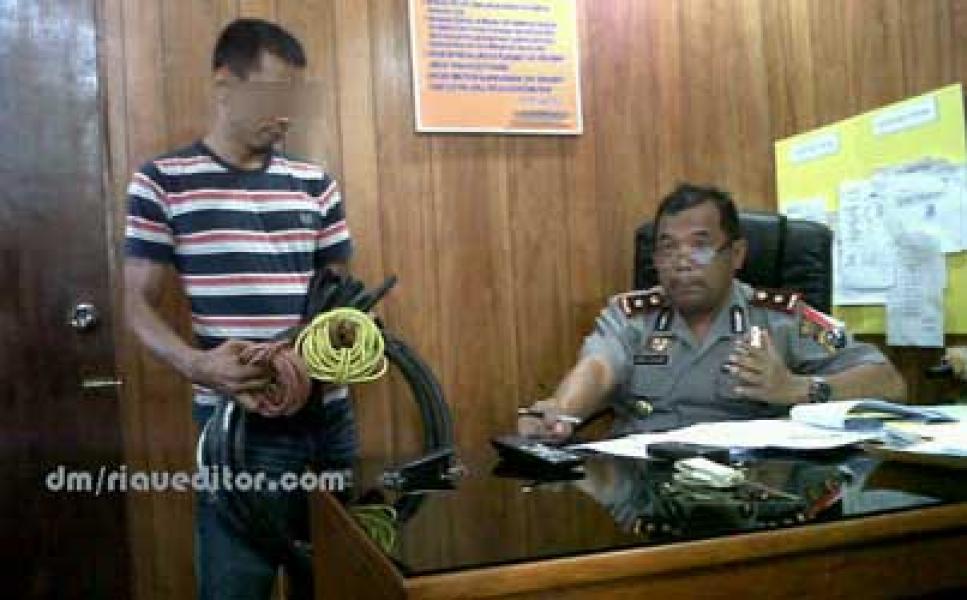 Curi Kabel Listrik Security Diringkus
