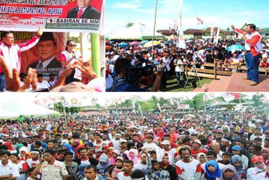 Ribuan Simpatisan Gerindra Penuhi Lapangan Sepak Bola Setia Pati