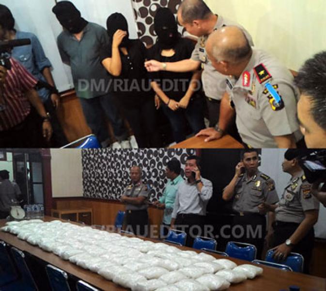 Bawa 46,5 Kg Sabu, Warga Malaysia dan Dua Wanita Asal Dumai Ditangkap di Hotel Parma