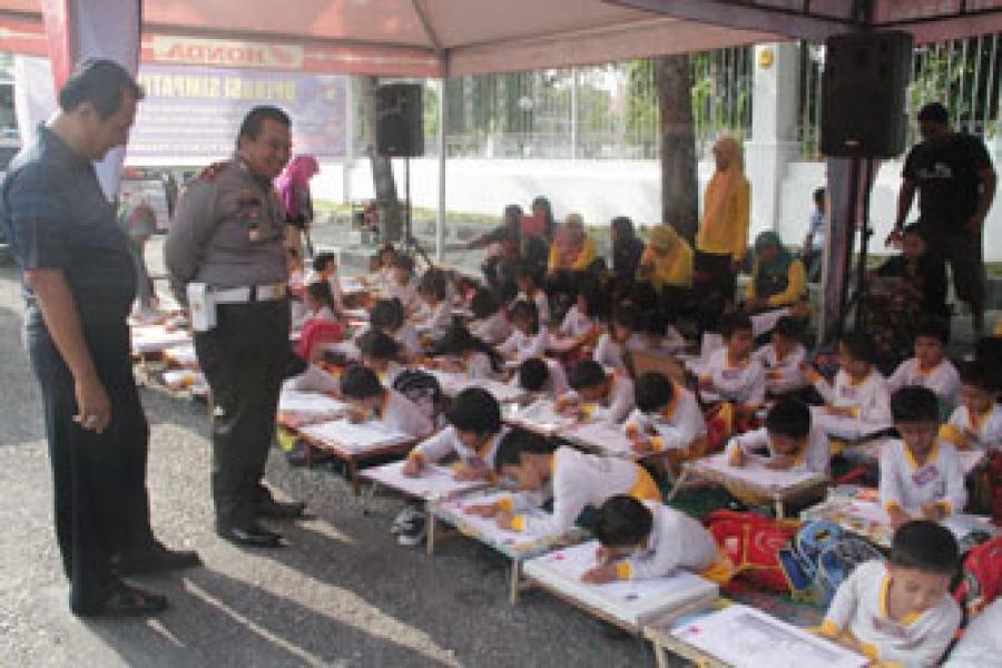 Satlantas Gelar Lomba Mewarnai Tingkat TK Bhayangkari