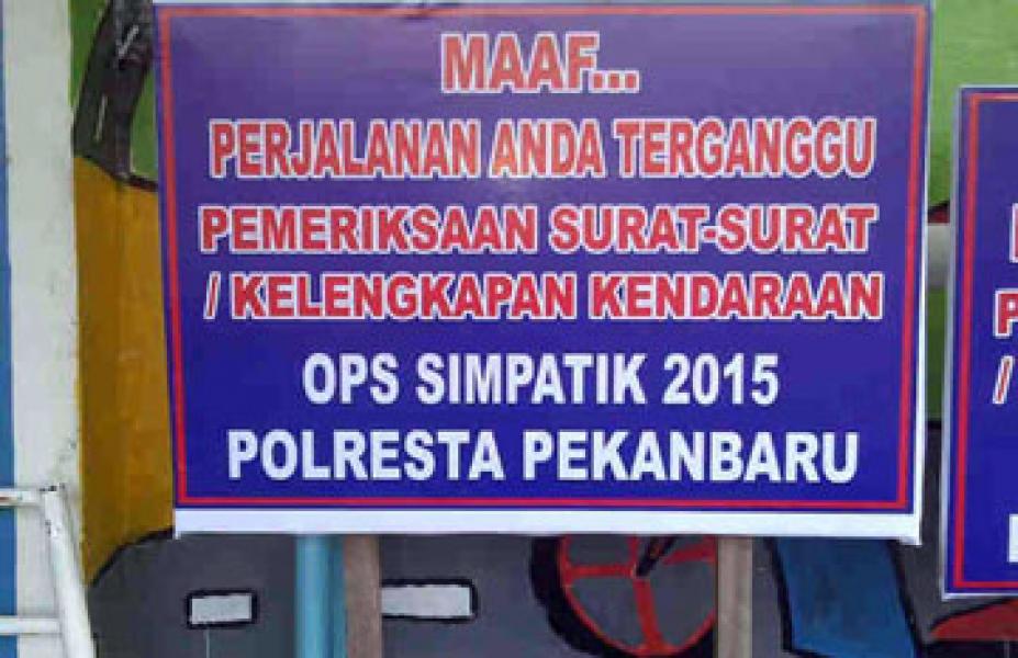Satlantas Polresta Pekanbaru Gelar Operasi Simpatik 2015