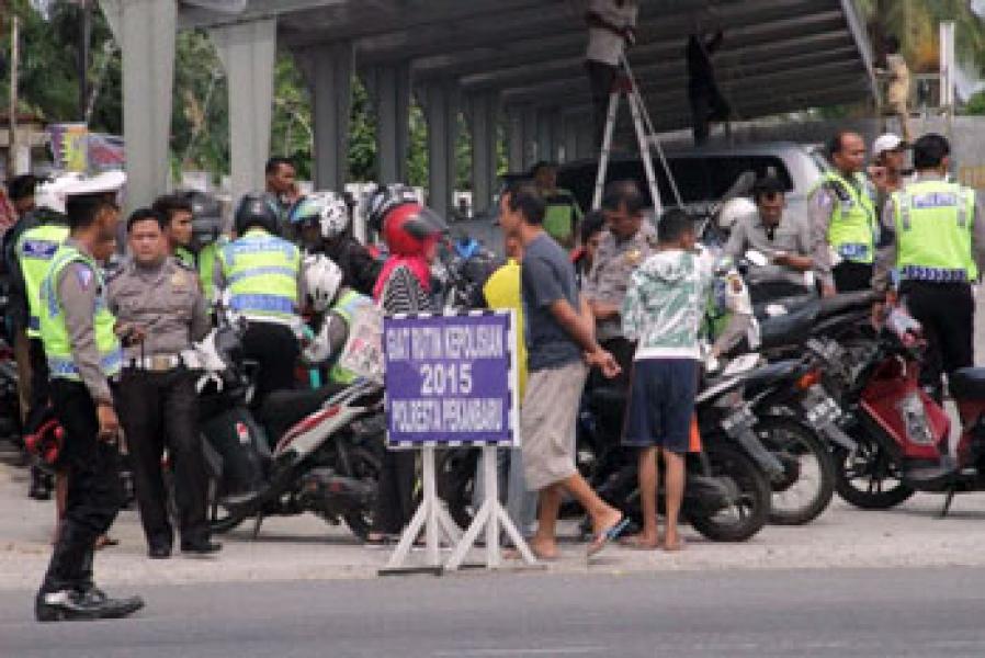 Satlantas Polresta Pekanbaru Hunting Kendaraan Bodong