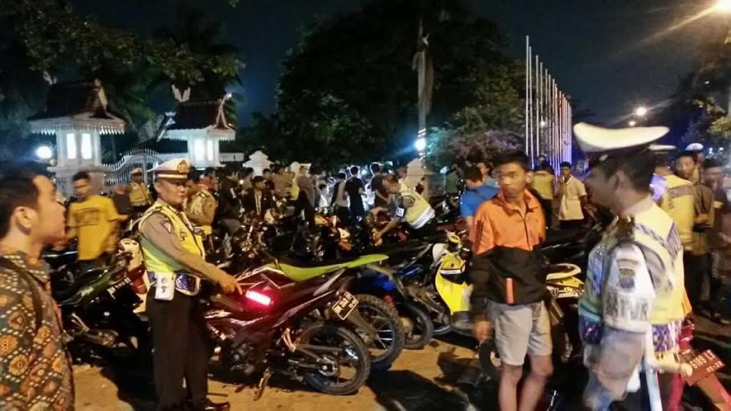 Puluhan Kendaraan Terjaring Ops Malam Hari Satlantas Polresta Pekanbaru