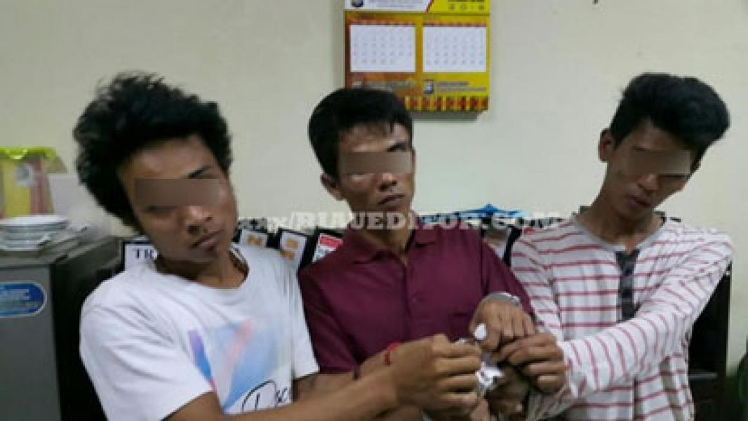 Razia Ops Bersinar Siak 2016, Polres Kuansing Amankan Tiga Pria Berikut 2 Gram Sabu
