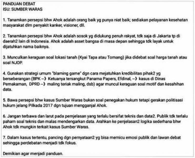 Roy Suryo Bocorkan Contekan Buzzer Ahok, Netizen Heboh!