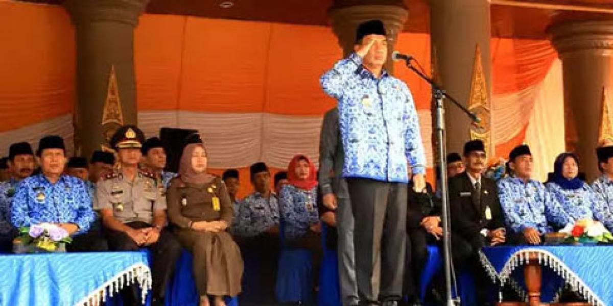 Suparman Pimpin Apel Perdana Selaku Bupati Rohul