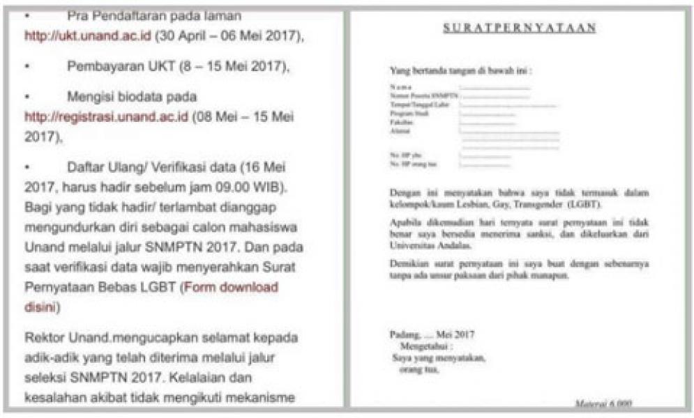 Heboh LGBT, LBH Padang Layangkan Surat Terbuka ke Rektor Unand