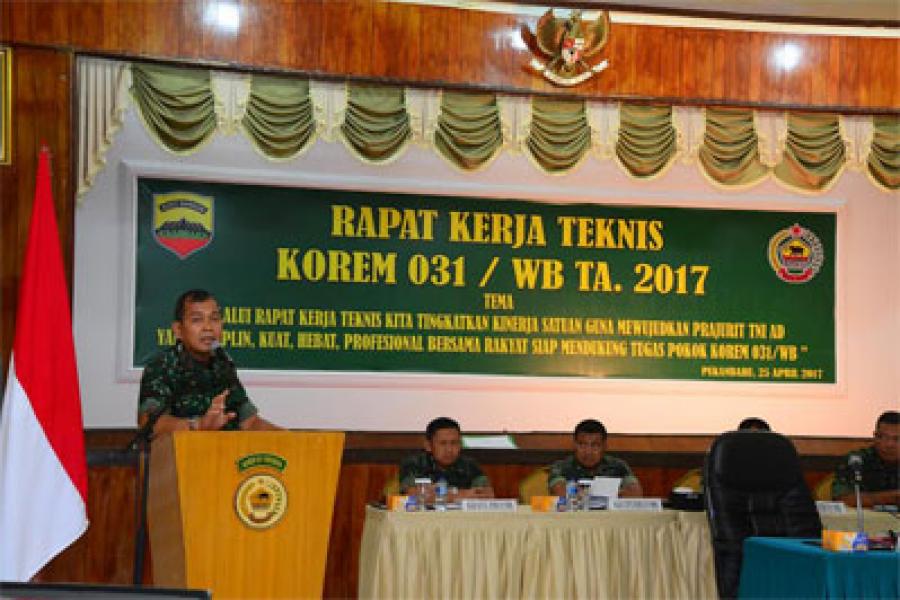 Korem 031/Wirabima Gelar Rakernis TA. 2017