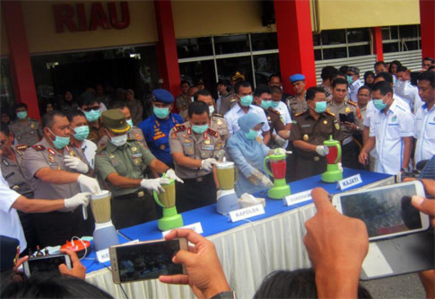 Polda Riau Musnahkan 40 Kg Sabu, 160 Ribu Butir Ekstasi dan 12 Kg Ganja