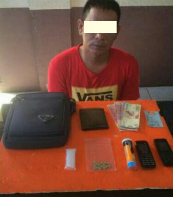Polres Inhil Bekuk Residivis Pengedar Narkoba di Depan Polsek Tembilahan Hulu