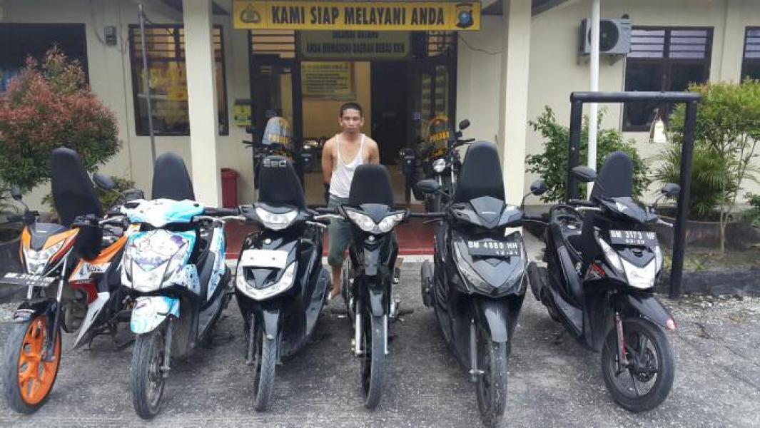 Polsek Dumai Timur Bekuk Residivis Curanmor Berikut Barang Bukti 7 Unit Sepeda Motor