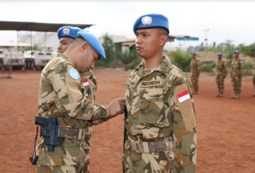 11 Prajurit TNI Konga XXXVII-D Naik Pangkat di Republik Afrika Tengah